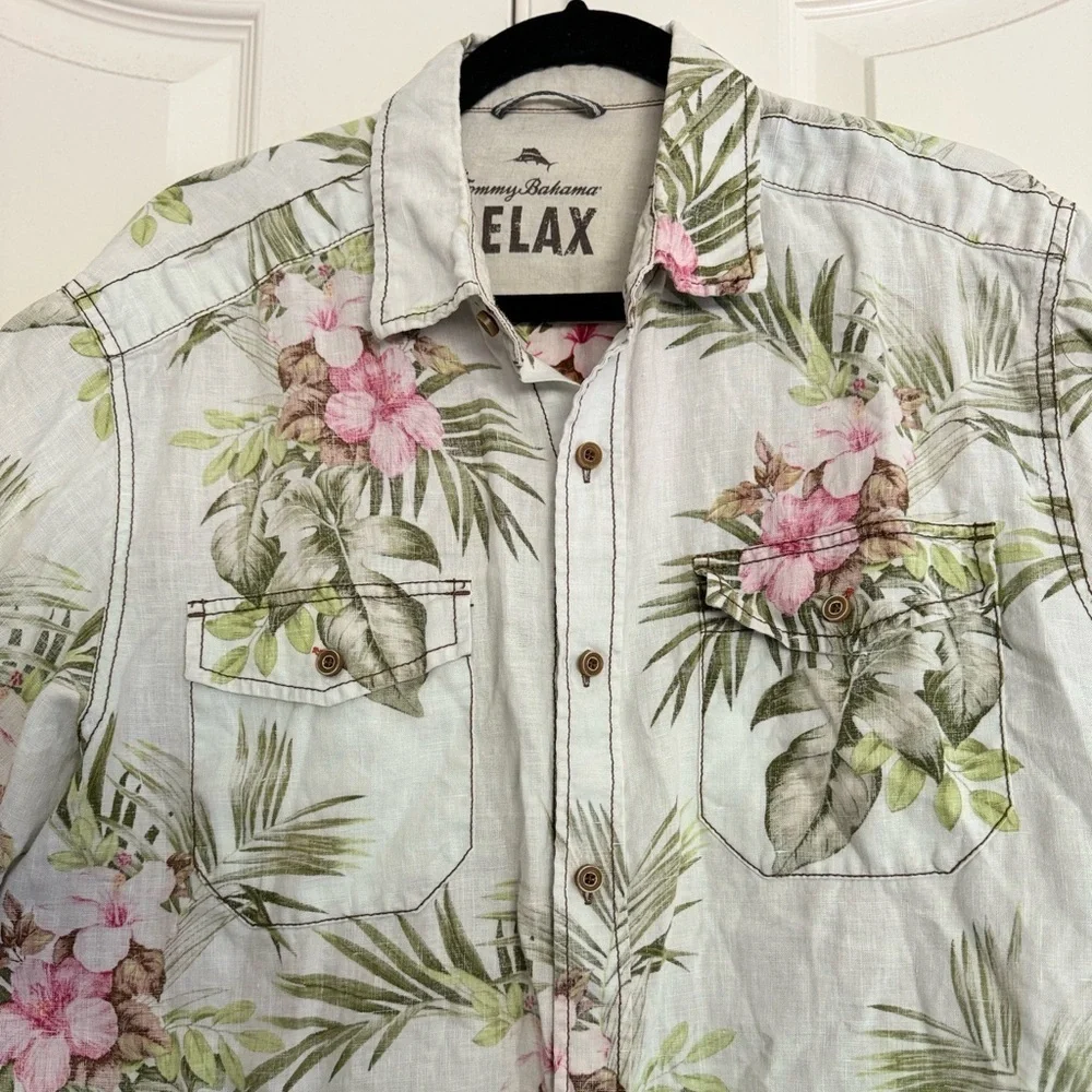 Tommy Bahama Men’s Relax Tropical Linen Shirt - Picture 2 of 9